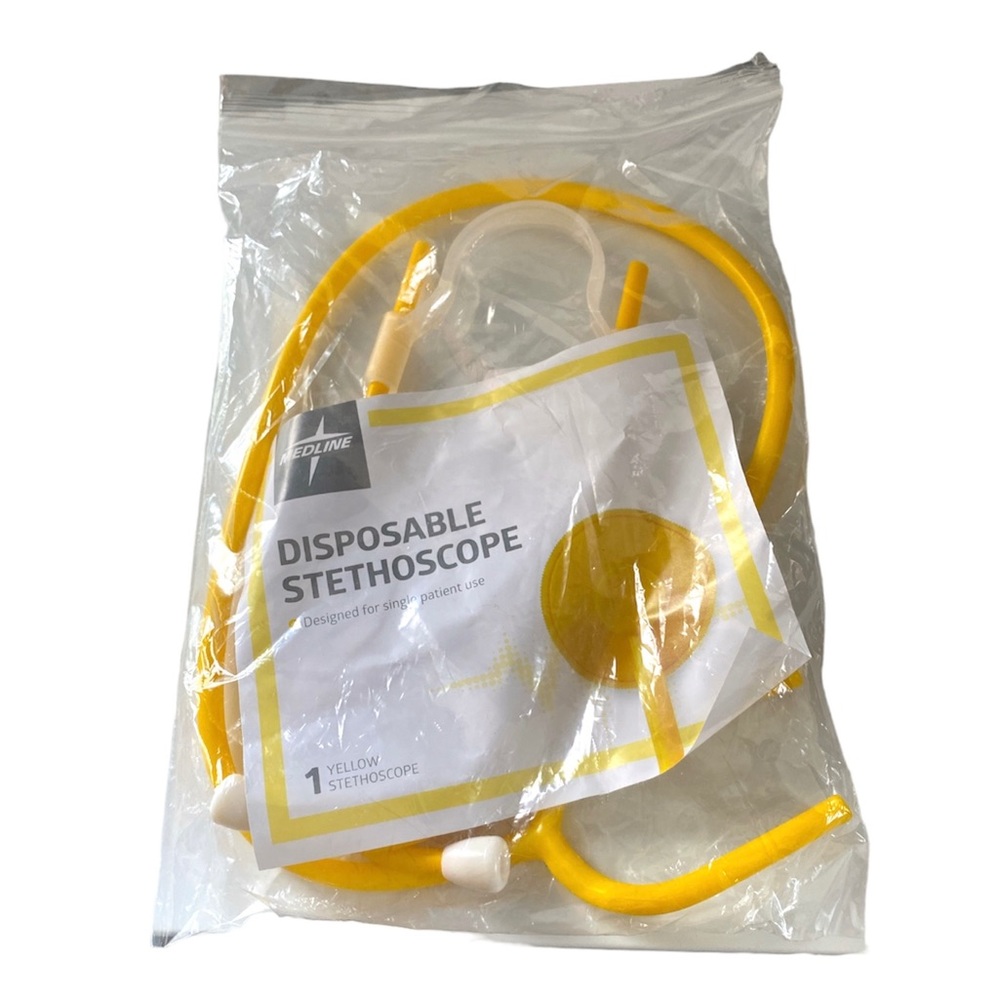 NEW IN BAG - Medline Disposable Stethoscope -- MDS9543 -- Yellow (Qty: 1)
